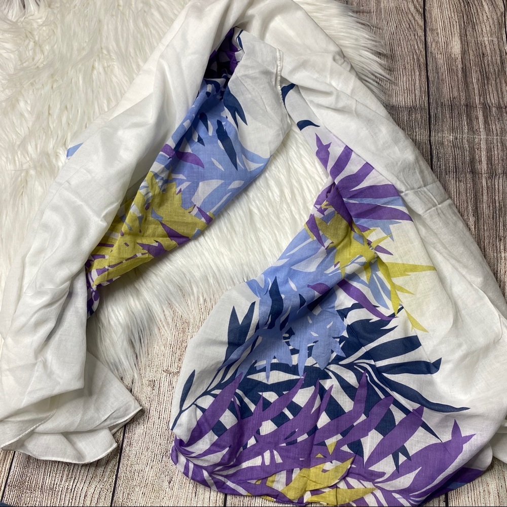 J Crew Palm Frond Cotton Scarf